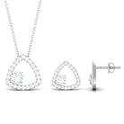 Simple Moissanite Open Triangle Jewelry Set Moissanite - ( D-VS1 ) - Color and Clarity - Rosec Jewels