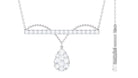 1 CT Pave Set Moissanite Designer Teardrop Bar Necklace Moissanite - ( D-VS1 ) - Color and Clarity - Rosec Jewels