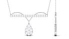 1 CT Pave Set Moissanite Designer Teardrop Bar Necklace Moissanite - ( D-VS1 ) - Color and Clarity - Rosec Jewels