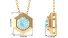 1 CT Hexagon Pendant for Women with Solitaire Sky Blue Topaz Sky Blue Topaz - ( AAA ) - Quality - Rosec Jewels