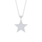 Star Diamond Cluster Pendant Necklace in Pave Setting Diamond - ( HI-SI ) - Color and Clarity - Rosec Jewels