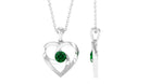 Created Emerald Heart Pendant Necklace Lab Created Emerald - ( AAAA ) - Quality - Rosec Jewels