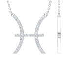 Cubic Zirconia Pisces Zodiac Sign Necklace Zircon - ( AAAA ) - Quality - Rosec Jewels