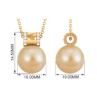 Round South Sea Pearl Elegant Pendant with Diamond South Sea Pearl - ( AAA ) - Quality - Rosec Jewels