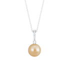 Round South Sea Pearl Drop Pendant with Diamond Accent Bail South Sea Pearl - ( AAA ) - Quality - Rosec Jewels