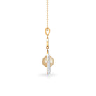 Round South Sea Pearl and Moissanite Dangle Pendant South Sea Pearl - ( AAA ) - Quality - Rosec Jewels