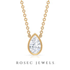 1/4 CT Pear Shape Diamond Solitaire Necklace Diamond - ( HI-SI ) - Color and Clarity - Rosec Jewels