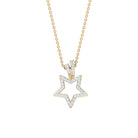 Diamond Star Pendant Necklace with Chain Diamond - ( HI-SI ) - Color and Clarity - Rosec Jewels