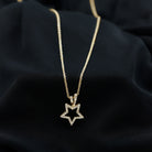 Diamond Star Pendant Necklace with Chain Diamond - ( HI-SI ) - Color and Clarity - Rosec Jewels