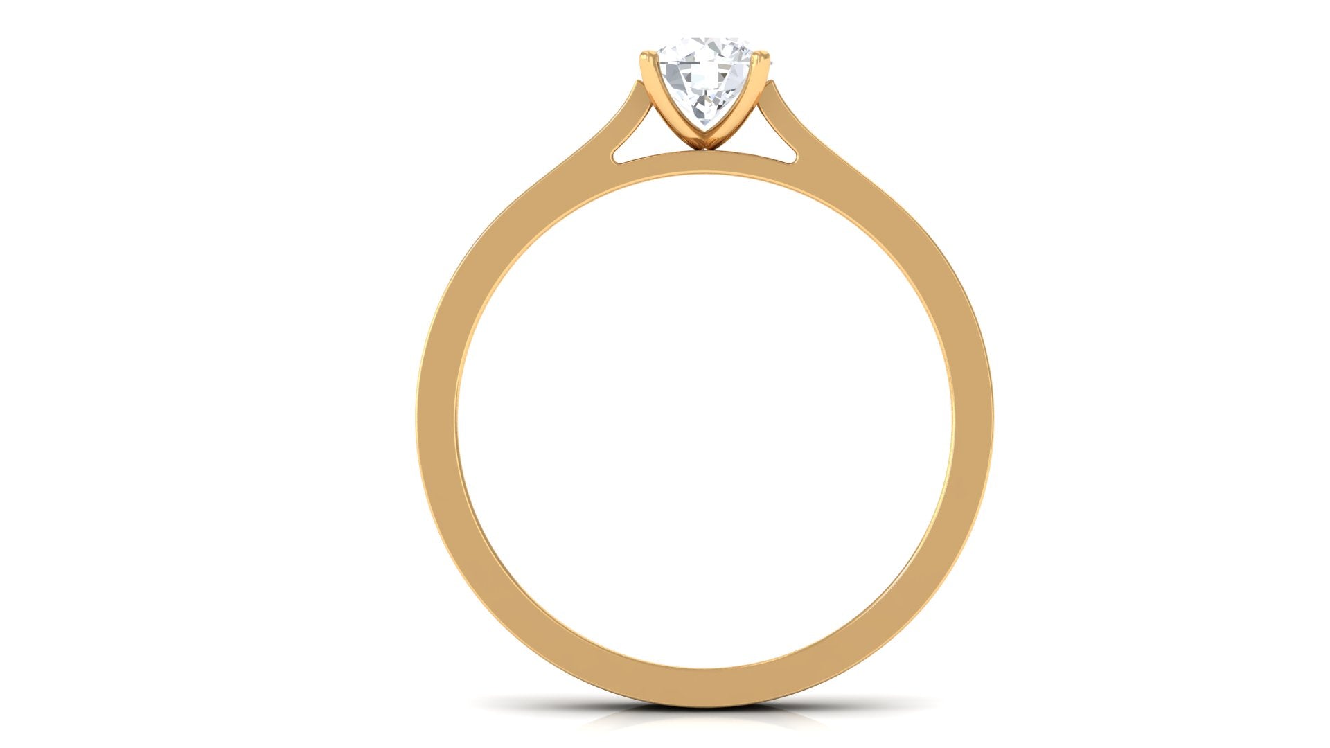 1/2 CT Natural Diamond Solitaire Engagement Ring in Gold Diamond - ( HI-SI ) - Color and Clarity - Rosec Jewels