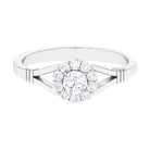 1/2 CT Split Shank Diamond Flower Engagement Ring Diamond - ( HI-SI ) - Color and Clarity - Rosec Jewels