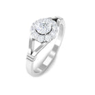 1/2 CT Split Shank Diamond Flower Engagement Ring Diamond - ( HI-SI ) - Color and Clarity - Rosec Jewels