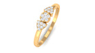 Illusion Set Real Diamond Minimal Promise Ring in Gold Diamond - ( HI-SI ) - Color and Clarity - Rosec Jewels