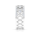 3/4 CT Vintage Inspired Diamond Wedding Band with Cutwork Details Diamond - ( HI-SI ) - Color and Clarity - Rosec Jewels