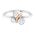 1/2 CT Round Diamond Three Stone Promise Ring Diamond - ( HI-SI ) - Color and Clarity - Rosec Jewels