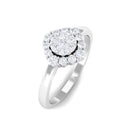 3/4 CT Classic Diamond Floral Halo Engagement Ring Diamond - ( HI-SI ) - Color and Clarity - Rosec Jewels