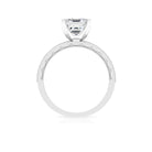 Asscher Cut Zircon Solitaire Engagement Ring Zircon - ( AAAA ) - Quality - Rosec Jewels