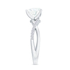 Zircon Crossover Solitaire Engagement Ring Zircon - ( AAAA ) - Quality - Rosec Jewels