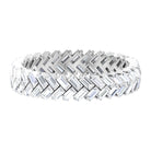 Baguette Cut Zircon Braided Eternity Wedding Band Ring Zircon - ( AAAA ) - Quality - Rosec Jewels