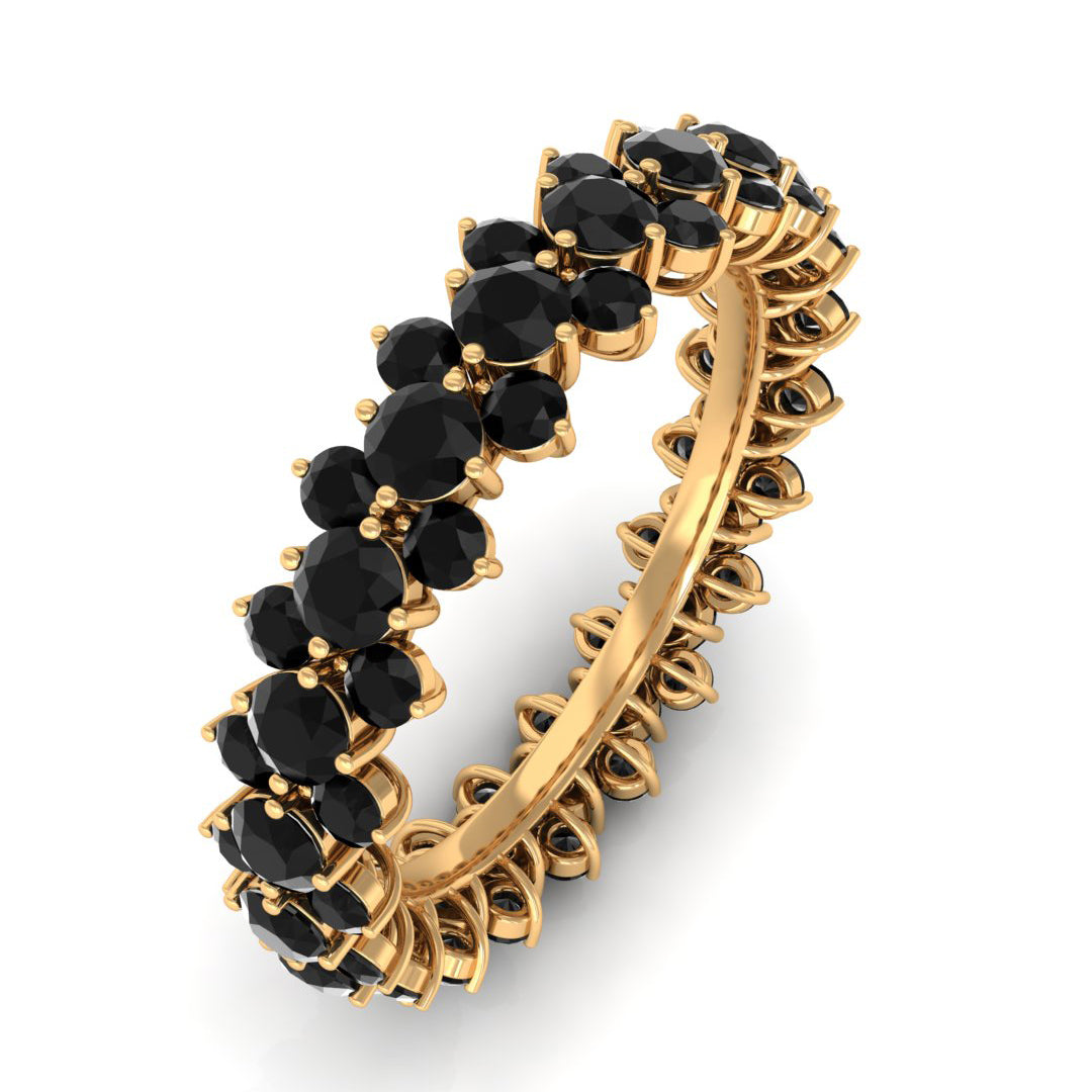 Real Black Onyx Full Eternity Band Ring Black Onyx - ( AAA ) - Quality - Rosec Jewels