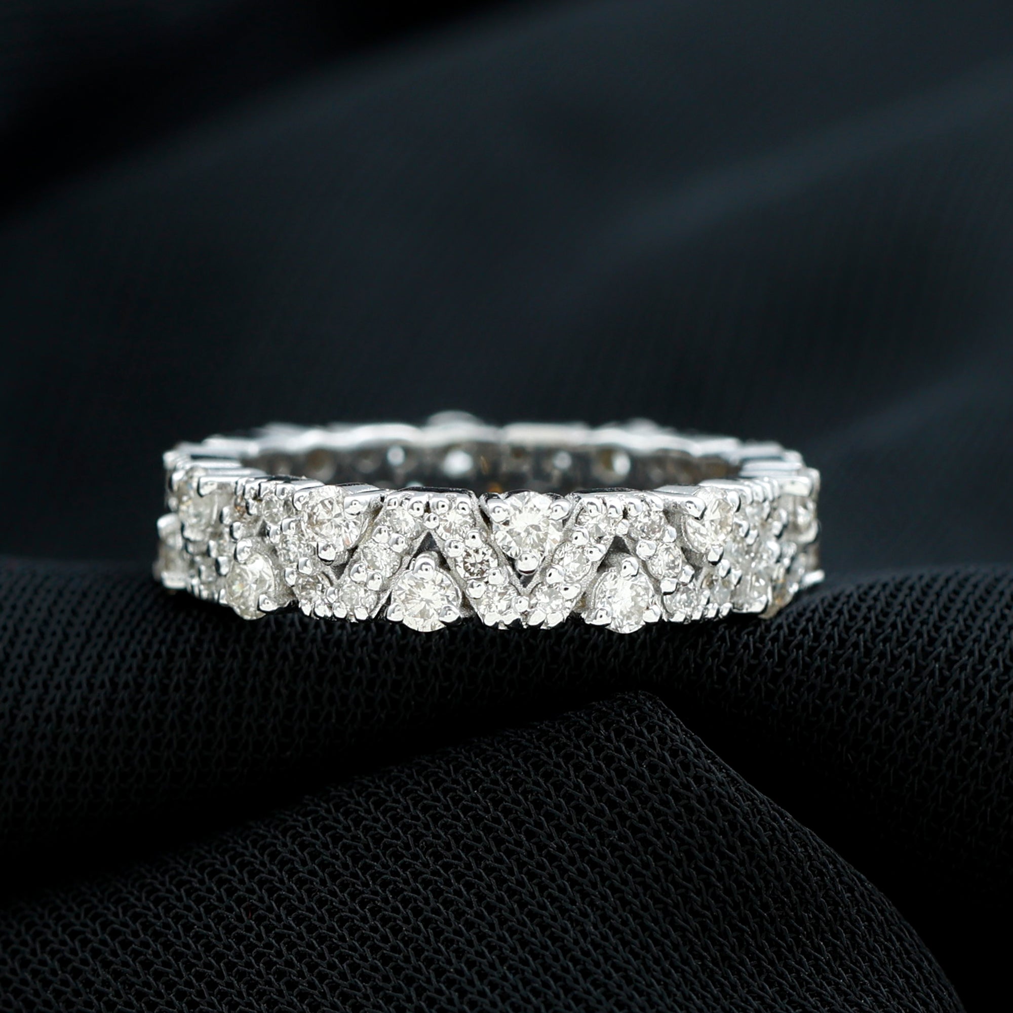 Zircon Wedding Anniversary Eternity Ring Zircon - ( AAAA ) - Quality - Rosec Jewels