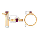 1.50 CT Natural Rhodolite and Moissanite Ring Set in Gold Rhodolite - ( AAA ) - Quality - Rosec Jewels