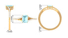 Split Shank Emerald Cut Shape Solitaire Sky Blue Topaz and Diamond Ring Sky Blue Topaz - ( AAA ) - Quality - Rosec Jewels