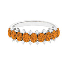 1.75 CT Oval Cut Citrine Half Eternity Ring with Diamond Stones Citrine - ( AAA ) - Quality - Rosec Jewels