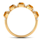 1.50 CT Elegant Citrine Half Eternity Ring with Diamond Stones Citrine - ( AAA ) - Quality - Rosec Jewels