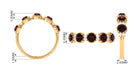 2 Carat Round Garnet Half Eternity Band with Diamond Garnet - ( AAA ) - Quality - Rosec Jewels