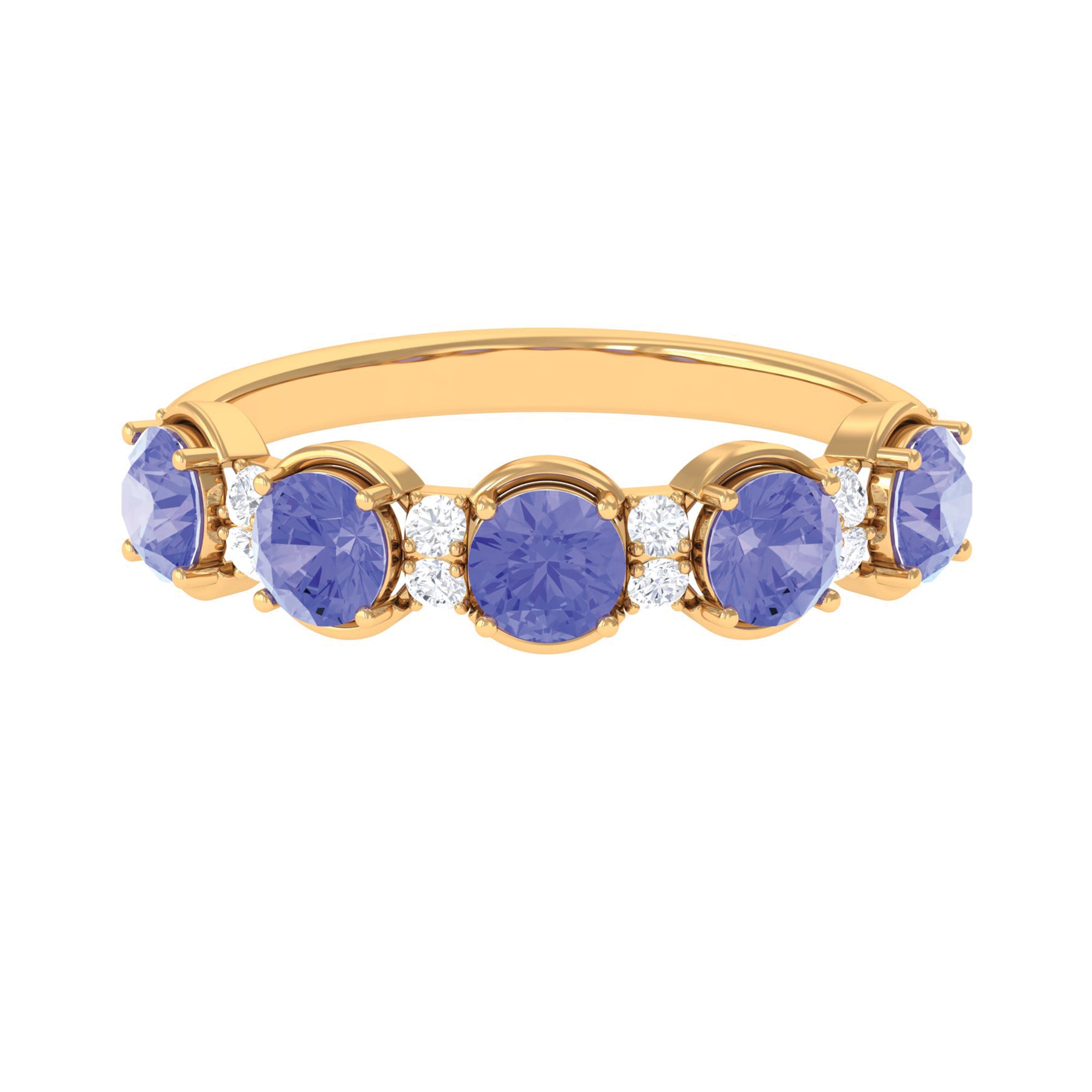 Tanzanite Wedding Half Eternity Ring Tanzanite - ( AAA ) - Quality - Rosec Jewels