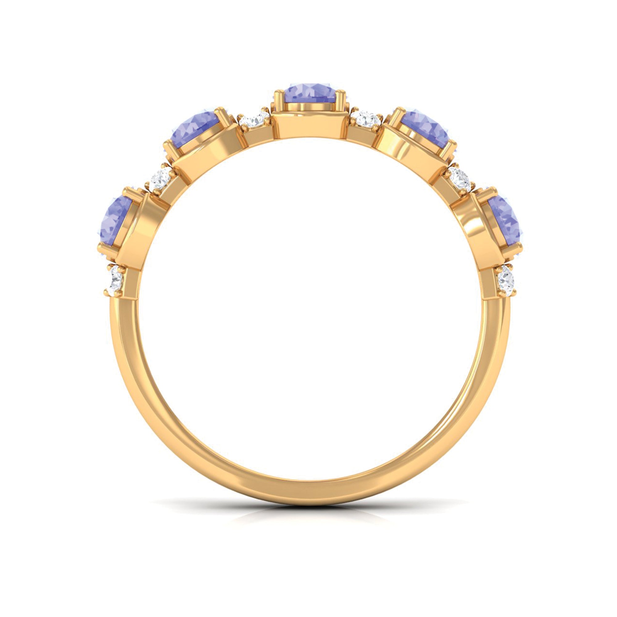 Tanzanite Wedding Half Eternity Ring Tanzanite - ( AAA ) - Quality - Rosec Jewels