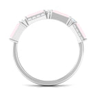 1 CT Designer Rose Quartz Half Eternity Ring with Diamond Rose Quartz - ( AAA ) - Quality - Rosec Jewels