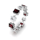 1.75 CT Garnet Designer Eternity Band with Diamond Garnet - ( AAA ) - Quality - Rosec Jewels