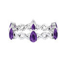 1.50 CT Amethyst and Diamond Full Eternity Ring with Crossover Shank Amethyst - ( AAA ) - Quality - Rosec Jewels