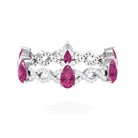 1.50 CT Natural Pink Tourmaline Crossover Eternity Ring with Diamond Pink Tourmaline - ( AAA ) - Quality - Rosec Jewels