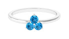 0.50 CT Swiss Blue Topaz Three Stone Promise Ring in Gold Swiss Blue Topaz - ( AAA ) - Quality - Rosec Jewels