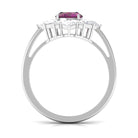 2.75 CT Natural Rhodolite Cocktail Ring with Moissanite Stones Rhodolite - ( AAA ) - Quality - Rosec Jewels