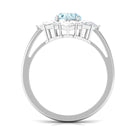 2.25 Carat Aquamarine and Moissanite Cocktail Ring Aquamarine - ( AAA ) - Quality - Rosec Jewels