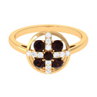 1 Carat Contemporary Garnet and Diamond Promise Ring Garnet - ( AAA ) - Quality - Rosec Jewels