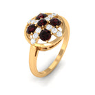 1 Carat Contemporary Garnet and Diamond Promise Ring Garnet - ( AAA ) - Quality - Rosec Jewels