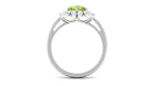 1.75 CT Real Peridot Flower Ring with Moissanite Halo Peridot - ( AAA ) - Quality - Rosec Jewels