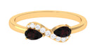 Pear Garnet Infinity Promise Ring with Diamond Garnet - ( AAA ) - Quality - Rosec Jewels