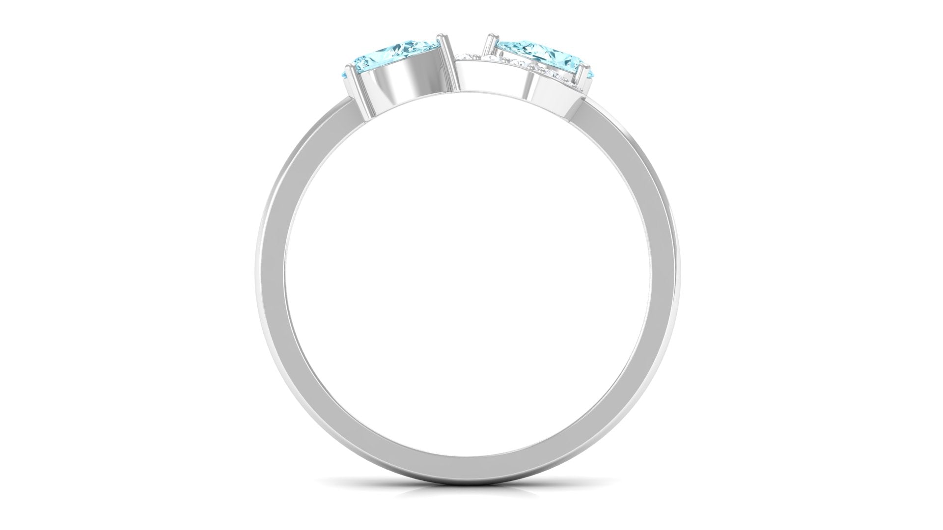 1/2 CT Pear Aquamarine Infinity Promise Ring with Diamond Aquamarine - ( AAA ) - Quality - Rosec Jewels