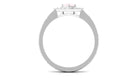 0.50 CT Rose Quartz Minimal Textured Ring with Diamond Accent Rose Quartz - ( AAA ) - Quality - Rosec Jewels