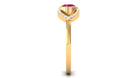 Pink Tourmaline Solitaire Split Shank Ring with Diamond Pink Tourmaline - ( AAA ) - Quality - Rosec Jewels