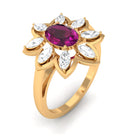 1.75 CT Natural Rhodolite Cocktail Ring Moissanite Stones Rhodolite - ( AAA ) - Quality - Rosec Jewels