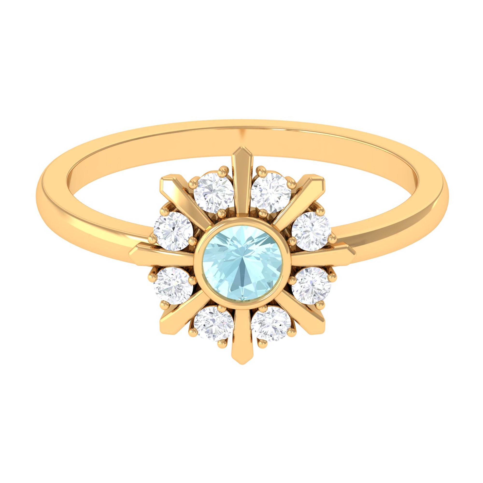 3/4 CT Sky Blue Topaz and Diamond Statement Ring Sky Blue Topaz - ( AAA ) - Quality - Rosec Jewels