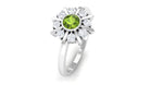 0.50 CT Natural Peridot Statement Ring with Diamond Stones Peridot - ( AAA ) - Quality - Rosec Jewels