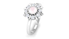 0.50 CT Real Rose Quartz Statement Ring with Diamond Stones Rose Quartz - ( AAA ) - Quality - Rosec Jewels